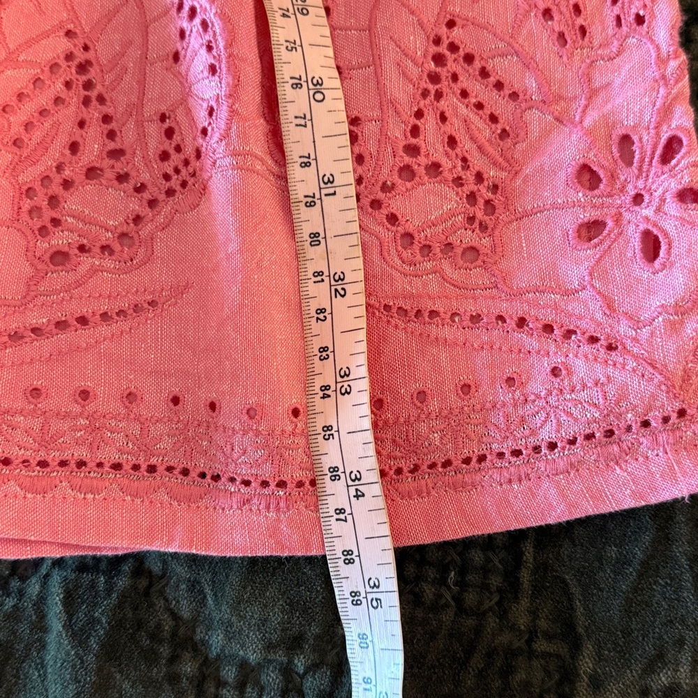 Tommy Bahama St Lucia  Coral Coast split neck Textured dress. Linen. Size Small